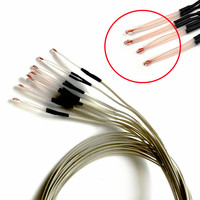 Termistor/Sensor Suhu NTC 100K Ohm 3950, Cocok untuk Printer 3D dengan Kabel Berinsulasi Teflon