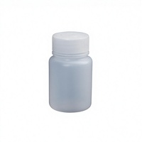 Bouteille de Réactif en Plastique à Large Ouverture pour Produits Chimiques Médicaux, PE Épaissi, 30-3000ml, avec Bouchon Intérieur Gradué et Étiquette