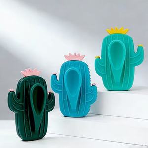 Brosse de nettoyage en silicone en forme de cactus de qualité alimentaire, personnalisable en gros, haute élasticité - Product Image 3