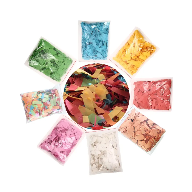 Confettis en papier 2*5CM non inflammables utilisés pour les boîtes de nuit de concert et les soirées folles 1 kg/sac de papier coloré ignifuge