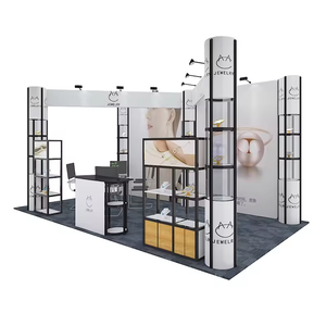 Présentoir portable en aluminium Vitrines acryliques Armoire de rangement rétroéclairée Tour Twister Stand pliable Design d'exposition - Product Image 6