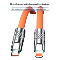 Câble de charge rapide de type C en alliage de zinc pour téléphones mobiles avec gaine en silicone orange