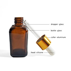 Flacons <span class=keywords><strong>en</strong></span> verre ambré européens 10 ml 100 ml avec <span class=keywords><strong>pipette</strong></span> compte-gouttes plate incluse, aspect délicat, sérigraphie, prix bas, cosmétique - Product Image 3