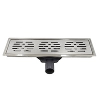 GUIDA 741011 Drain de sol linéaire pour salle de bain et extérieur, canal long, en acier inoxydable SUS304, grille de drainage