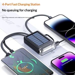 Batería Externa Portátil Compacta de Plástico con Energía Solar de 10000 mAh, Luz LED Integrada y Cable de Carga - Product Image 3