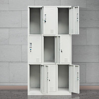 Armoire métallique à 9 portes en acier, couleur brun clair, pour vestiaire de gym et école – Approvisionnement direct usine