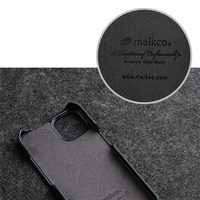 MELKCO-Coque de téléphone en cuir de vache véritable pour iPhone 12 13 14 15 Pro Litchi Texture PC Vertical Flip Back Cover