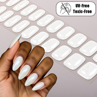 Enveloppes d'ongles en gel personnalisées, blanches, nacrées, irisées, scintillantes, à lueur douce et brillante, sans UV, non toxiques, pour mariages et cérémonies nuptiales