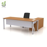 Bureau de direction modulaire en chêne moderne en forme de L, ultra-durable, écologique, 1,8 m, avec tiroirs, résistant à l'eau, garantie 10 ans