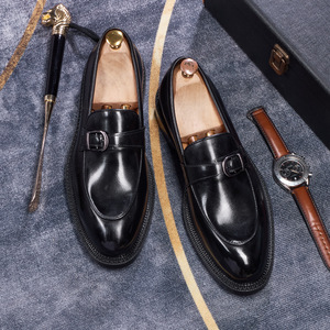 Chaussures Oxford à bout carré pour hommes - Confortables, décontractées, en cuir véritable, chaussures de bureau à enfiler avec propriétés antidérapantes - Product Image 2