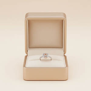 Anillo de Compromiso de Alta Calidad en Oro Blanco de 18K con Diamantes Naturales Sin Piedra Principal para Mujer - Product Image 6