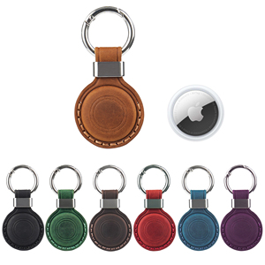 Funda de Cuero Genuino Crazy Horse Premium AIGUONIU para <span class=keywords><strong>AirTag</strong></span>, Soporte Antipérdida para Llavero de Mascotas y Rastreador para <span class=keywords><strong>Apple</strong></span> <span class=keywords><strong>AirTag</strong></span>, 8.8*4.5cm 18g - Product Image 1