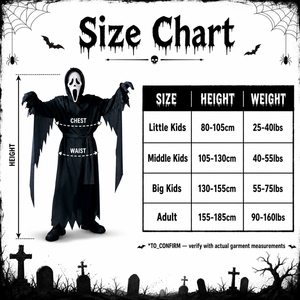 Disfraz de Máscara de Fantasma de Halloween Personalizado OEM ODM, Túnica con Capucha de Terror para Niños y Adultos, Traje de Cosplay de Marca Privada Personalizado - Product Image 3
