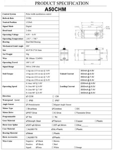 Servo sans balais à profil bas AGFRC A50CHM HV en aluminium, 18 kg, 0,11 seconde, couple élevé, pour voiture de tourisme 4x4 1/10, <span class=keywords><strong>drift</strong></span> - Product Image 6