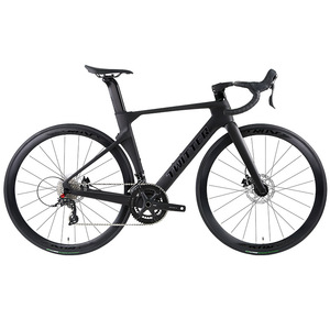 Bicicleta de Carretera de Fibra de Carbono TWITTER R10 de 24 Velocidades con Frenos de Disco Hidráulicos y Horquilla de Pedal Ordinaria, Bicicleta de Carreras Aerodinámica de 24 Marchas - Product Image 1
