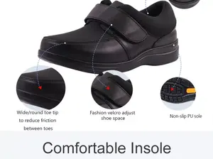 En kaliteli ortopedik tıbbi diyabetik hastalar için deri ayakkabı ayakkabı diyabetik geniş ödem ayakkabı modeli - Product Image 5