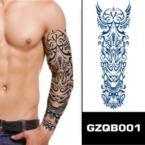 Autocollants de tatouage temporaires à base de plantes pour bras entier, étanches, motif Vierge Marie, Couronne, Lion, pour hommes, vente en gros - Product Image 2