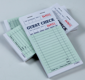 Carnet de reçus de livraison en papier d'art relié par piqûre à cheval certifié FSC Guest Check TM-G3674 - Product Image 6