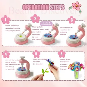 Jumon DIY Hand Embossing Machine Flower DIY Flowers Girls Birthday Building Block Flower Toy for Girl Weekend Gift JSD-8 - Product Image 4