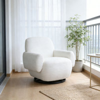 CARLFORD Drehbarer Sessel, Hotelsofa, Armlehnenstuhl, Freizeit-Akzentstuhl für Wohnzimmer und Apartment