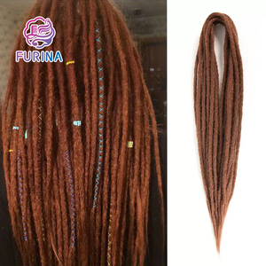 Vente en gros FURINA extensions en fibre haute température pour femmes 24 pouces marron blond Yaki <span class=keywords><strong>dreadlocks</strong></span> crochet tresseuse double - Product Image 5