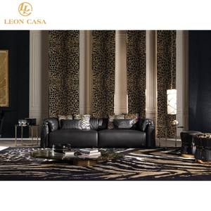 Sofá modular de cuero profundo y ancho cómodo Chateau <span class=keywords><strong>Dax</strong></span> <span class=keywords><strong>Furniture</strong></span> Avenue, sofá Seccional de cuero negro grande de lujo - Product Image 6