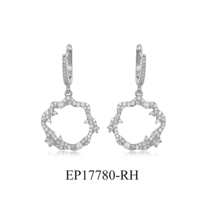 الفاخرة مجوهرات الأزياء جولة مكعب الزركون النساء 925 فضة أقراط اللؤلؤ - Product Image 3