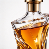 Bouteilles en verre transparentes, forme torsadée unique, bouteille en cristal clair avec liquide ambré pour cadeau et présentation de produits haut de gamme