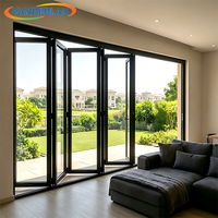 Porte pliante en aluminium à réduction sonore, fonction d'isolation acoustique efficace pour la connexion intérieure et extérieure des clubs de sport
