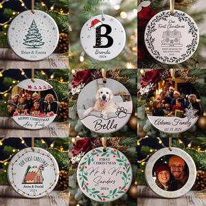 Trending Ceramic Christmas Tree Ornament - Hand-Painted Custom <b>Holiday</b> Decor - POD On-Demand Hanging - Product Image 2