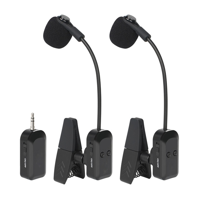 Wireless Saxophone Instrument Microphone 2.4G Rechargeable Super Cardioid Directional 30Hz-15kHz Ring Dedicated for Stage KTV