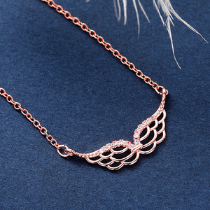 Collar con colgante de ala de pluma para mujer, joyería elegante y a la moda - Product Image 3