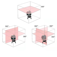 Niveau laser rotatif autonivelant vert Hilda 4D, haute qualité, 360° horizontal et vertical, 16 lignes pour un alignement précis