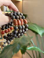 Bracelet en cristal naturel Sinyore Red Ember Aroma - Bois d'agar