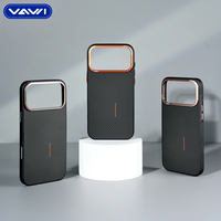 VAWI B378 Coque de téléphone magnétique PC Meet Mondrian pour 14 15 16 17 Pro Max avec cadre d'objectif métallique antichoc