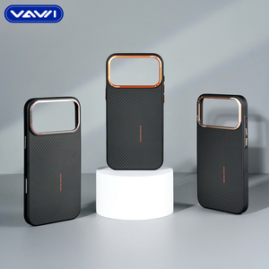 VAWI B378 <span class=keywords><strong>Coque</strong></span> de téléphone magnétique PC Meet Mondrian pour 14 15 16 17 <span class=keywords><strong>Pro</strong></span> Max avec cadre d'objectif métallique antichoc - Product Image 3