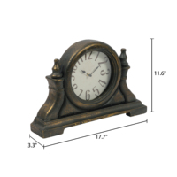 Design européen ancien Vintage Table bureau décoratif horloge manteau en bois