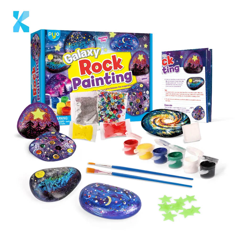 amazon hot sale creative child drawing toy art craft rock painting kit boy and girl model coloring other education toy for kids