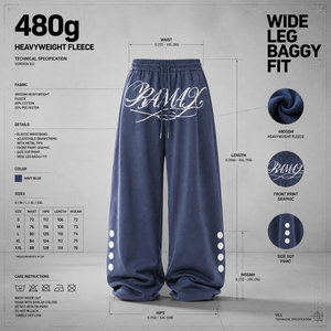 Pantalon de survêtement vintage pour homme, imprimé lettres cursive personnalisées, décoration latérale à pois, cordon de serrage, coupe large, style hip-hop streetwear, pantalon décontracté pour homme - Product Image 4