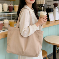 Sac fourre-tout en toile solide grande capacité pour femme, sac de shopping à bandoulière, sac en toile vierge personnalisable avec bouton-pression OEM ODM