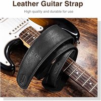 Sangle de guitare en cuir Lekato, 2,5 pouces de large, rembourrée, pour basse, longueur réglable, durable, finition mate, non enduite