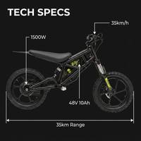 Motocicleta Eléctrica de 1500W para Niños, 48V, 35km de Autonomía, 5 Velocidades, Frenos de Disco Delanteros y Traseros, Carga Rápida, Motor en el Eje
