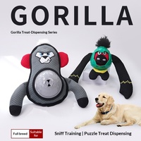 Juguete interactivo duradero transfronterizo para perros con dispensador de comida, sonido de papel crujiente de gorila, resistente a mordidas, para masticar y limpiar los dientes