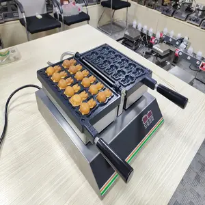 Máquina comercial de Taiyaki con forma de oso, máquina para hacer gofres antiadherente