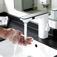 Robinet de salle de bain intelligent sans contact avec capteur, mitigeur numérique LED, distributeur de savon liquide infrarouge, automatique pour lavabo et cuisine