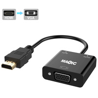 Harga Pabrik OEM Penjualan Panas Adaptor HDMI ke VGA Male to Female Konverter HDMI ke VGA Dengan Chip dan Catu Daya Mendukung 1080P