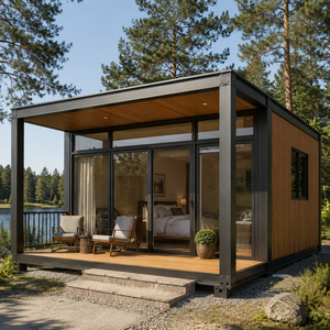 Conteneur préfabriqué moderne et portable, personnalisé en usine, résidentiel modulaire mobile, extérieur, écologique, certifié CE, chambre d'hôtel - Product Image 1