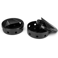 Boîte à fumage ronde en acier avec copeaux de bois, revêtement noir résistant à la chaleur pour fours à charbon et à bois extérieurs