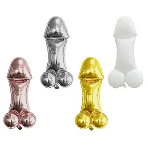 Nouveaux articles pour enterrement de vie de garçon, ballons en forme de pénis, ballons en aluminium rose doré de 40 pouces, ballon de coq, décoration de ballon pour enterrement de vie de garçon - Product Image 1