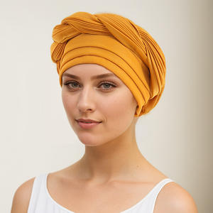 Sombrero Baotou <span class=keywords><strong>de</strong></span> lujo para mujer, gorro trenzado pesado <span class=keywords><strong>de</strong></span> tres capas, gorro <span class=keywords><strong>de</strong></span> turbante étnico al por mayor - Product Image 4